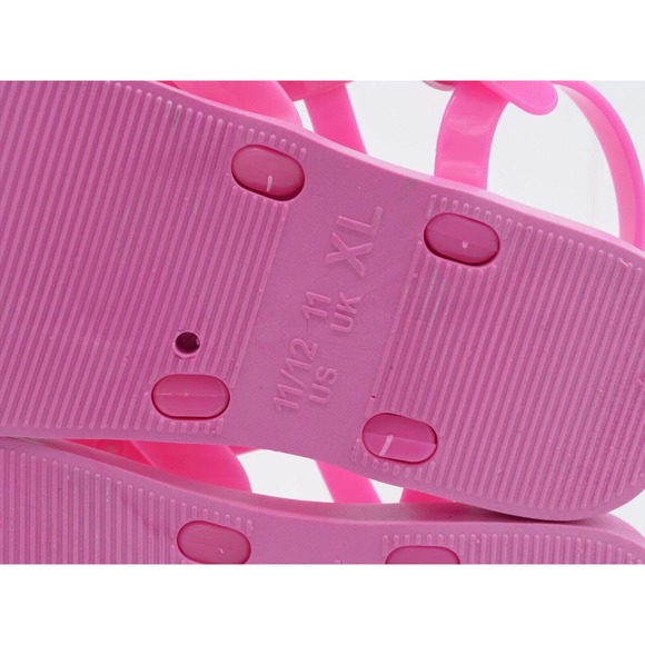 Delias Girl Sandals Little Girl 11/12 Pink Jelly Silver Glitter Button Slingback - Picture 4 of 5